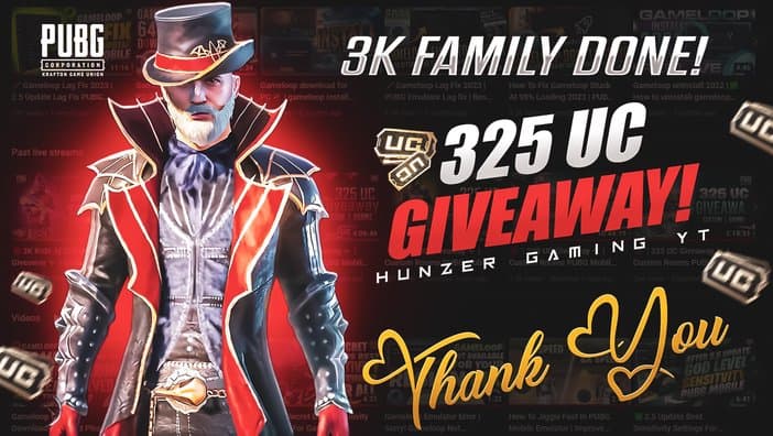 Daily 60 & 325 UC Giveaway Live Stream PUBG Mobile | HUNZER