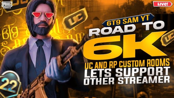 Daily UC Custom Rooms 24 Hour Live Stream 6T9 SAM YT - PUBG Mobile